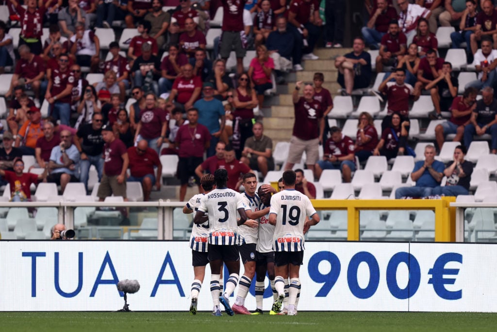 Former Southampton winger Kamaldeen Sulemana scores during Torino FC v Atalanta BC - Serie A