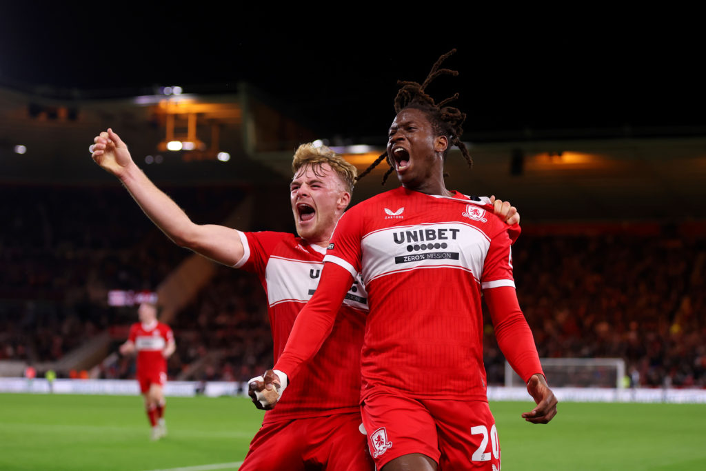 Tommy Conway celebrates with Kaly Sene