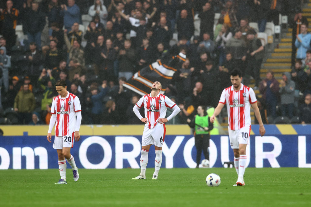 Taylor Harwood-Bellis reacts during Hull City v Southampton - Sky Bet Championship