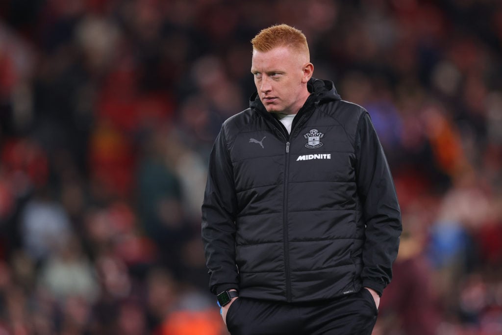 Will Still, head coach of Southampton, reacts during the Carabao Cup Third Round match between Liverpool and Southampton