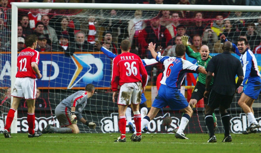 Brad Friedel scores for Blackburn at Charlton Athletic v Blackburn Rovers