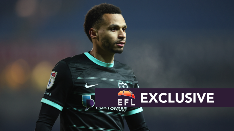 Portsmouth star Josh Murphy. Overlaid, exclusive branding.