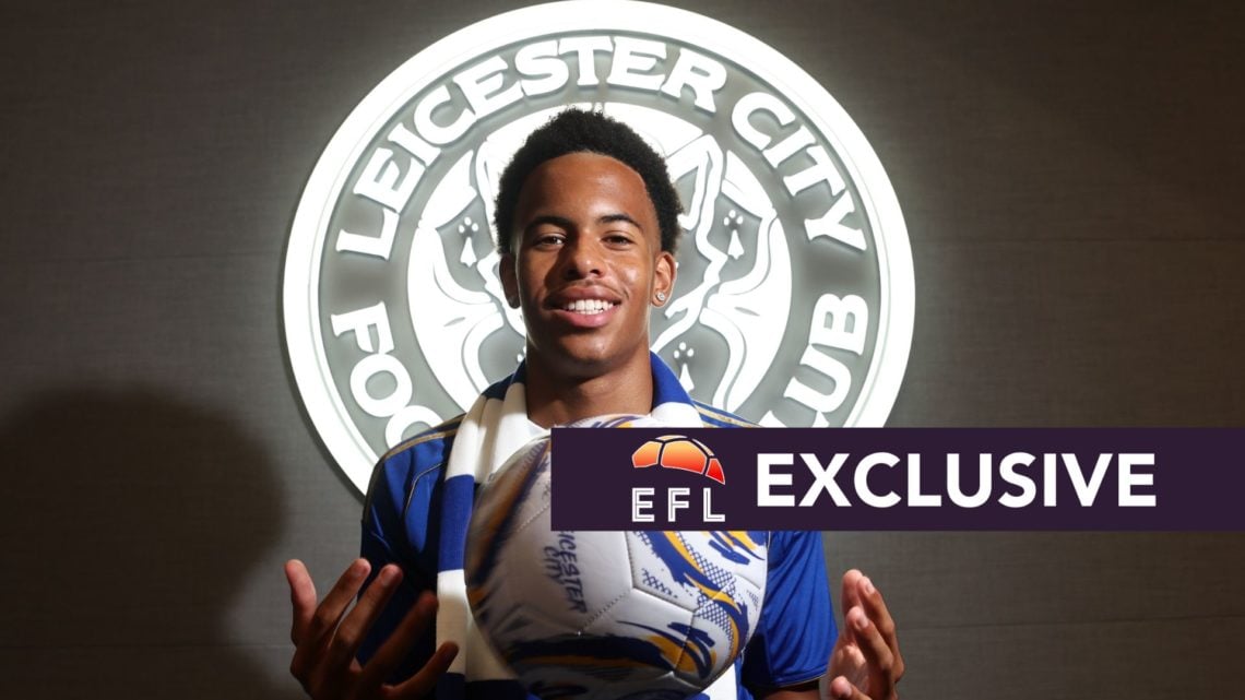 Louis Page smiles after signing his first professional contract with Leicester City