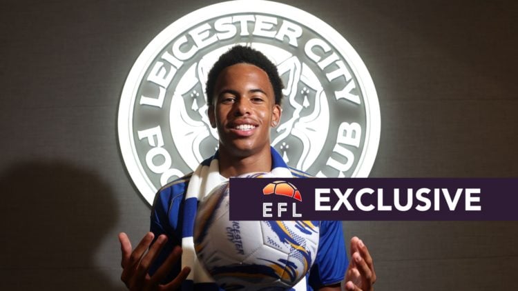 Louis Page smiles after signing his first professional contract with Leicester City