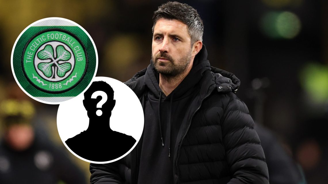 Alan Sheehan, Manager of Swansea City, looks on during the Sky Bet Championship match between Watford FC and Swansea City AFC. Inset, Celtic badge....