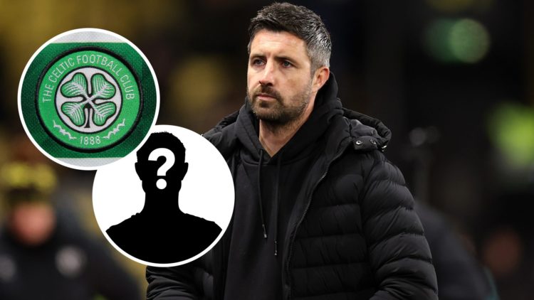 Alan Sheehan, Manager of Swansea City, looks on during the Sky Bet Championship match between Watford FC and Swansea City AFC. Inset, Celtic badge....