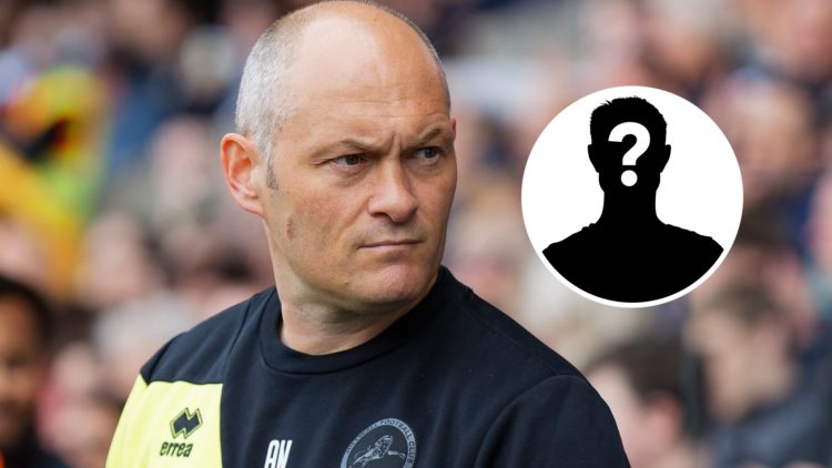 Millwall manager Alex Neil with mystery player graphic inset.