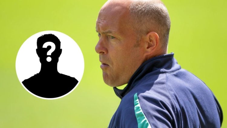 Millwall manager Alex Neil with mystery player graphic inset.