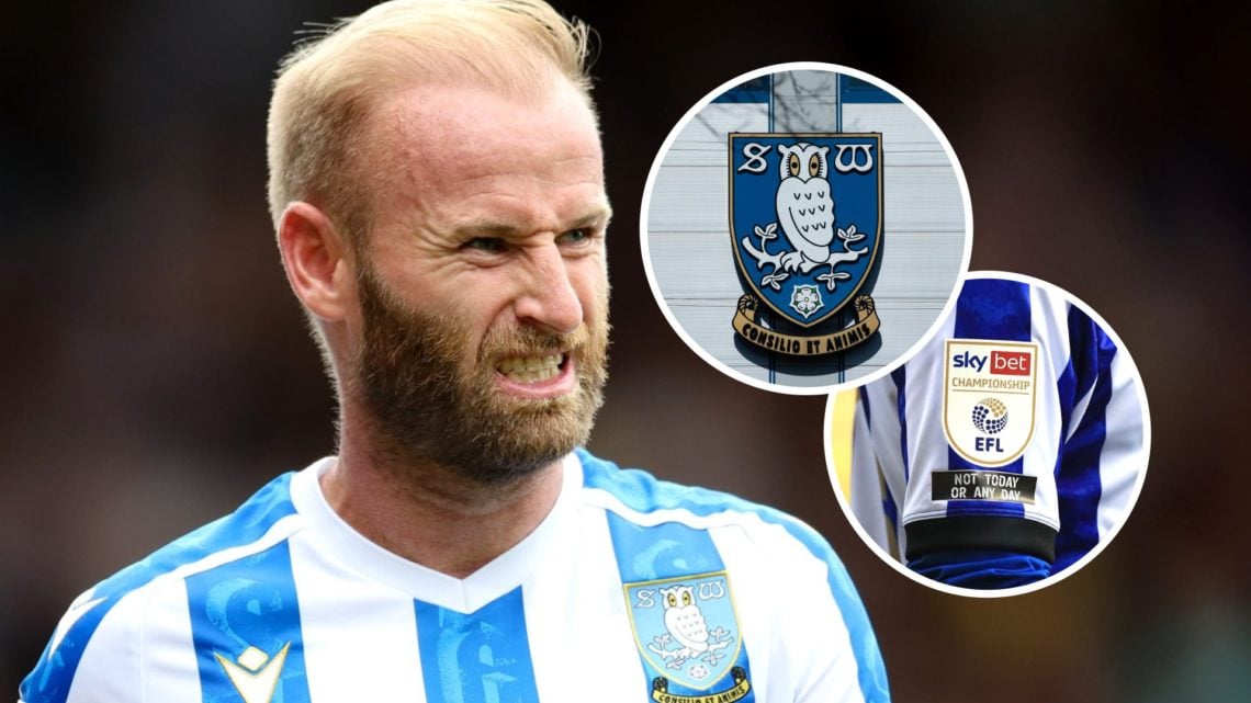 Sheffield Wednesday midfielder Barry Bannan reacts during a Championship game. Inset, the Sheffield Wednesday FC badge and the Championship logo.