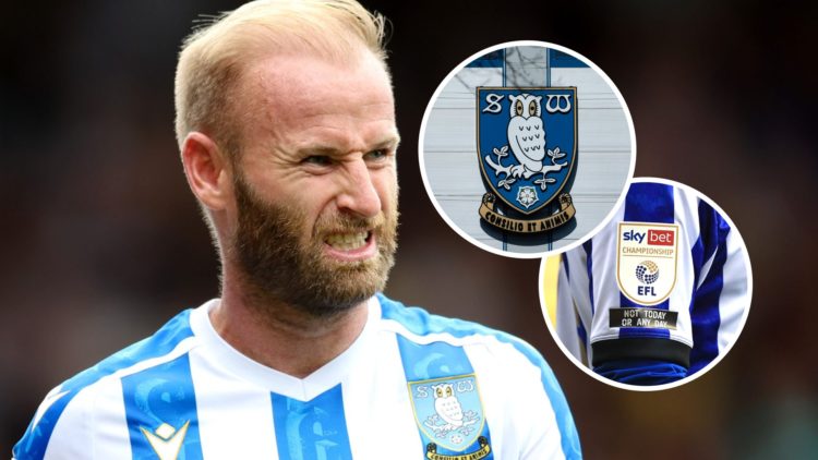 Sheffield Wednesday midfielder Barry Bannan reacts during a Championship game. Inset, the Sheffield Wednesday FC badge and the Championship logo.
