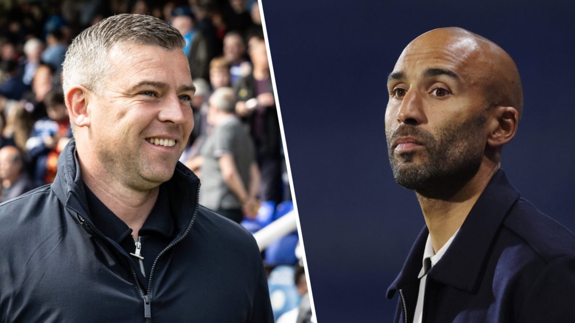 Bolton Wanderers manager Steven Schumacher (left) and Huddersfield Town manager Lee Grant (right)