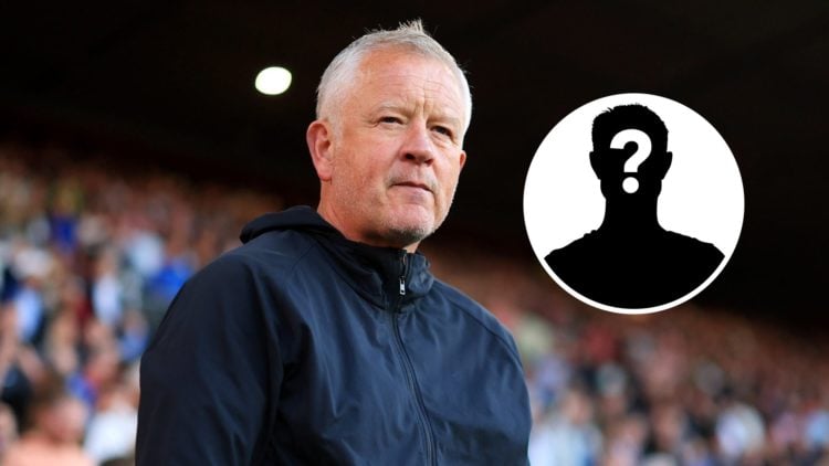Former Sheffield United manager Chris Wilder with mystery graphic inset.