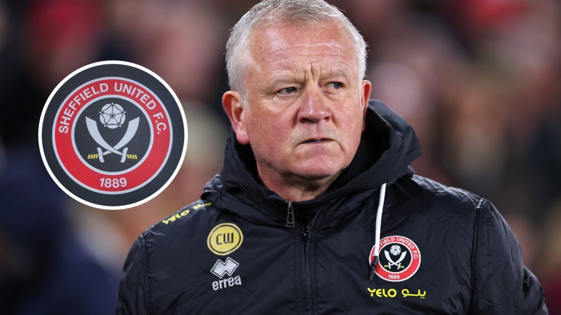 Sheffield United manager Chris Wilder, with club badge inset.