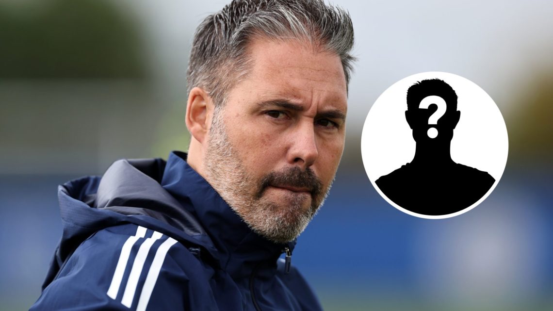 Marti Cifuentes during Leicester City's training session, an inset of a mystery man