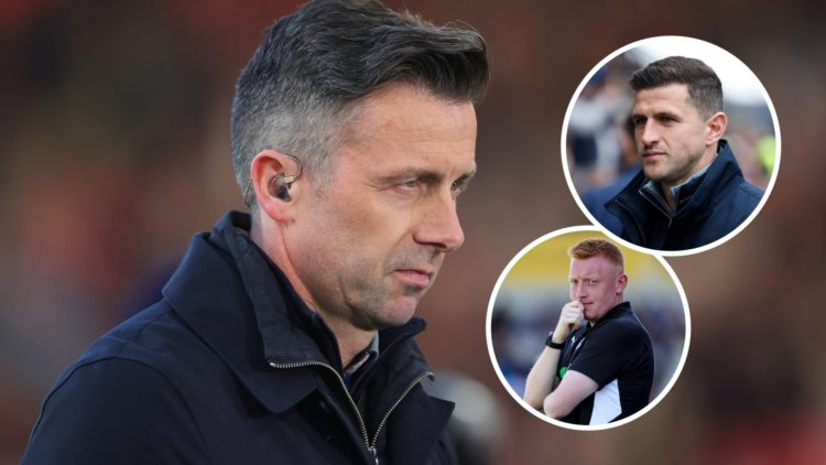 Sky Sports pundit David Prutton. Inset, Will Still and John Mousinho.