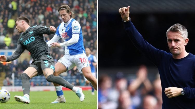 Ipswich Town's Leif Davies battles with Blackburn Rovers' Todd Cantwell, Kieran McKenna applauds Ipswich Town fans after beating Portsmouth