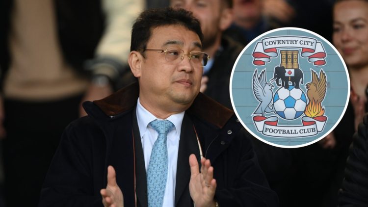 Sheffield Wednesday owner Dejphon Chansiri with Coventry City badge inset.