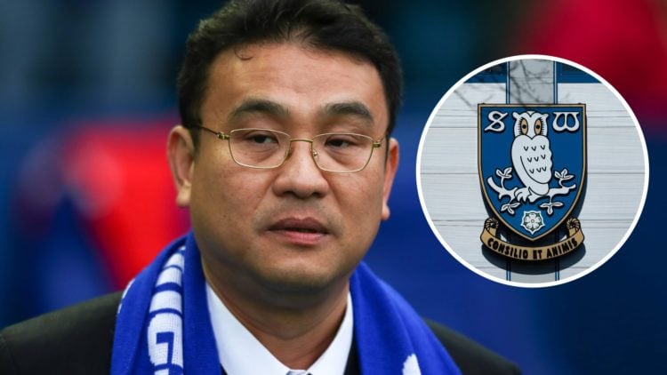 Sheffield Wednesday owner Dejphon Chansiri with club badge inset.