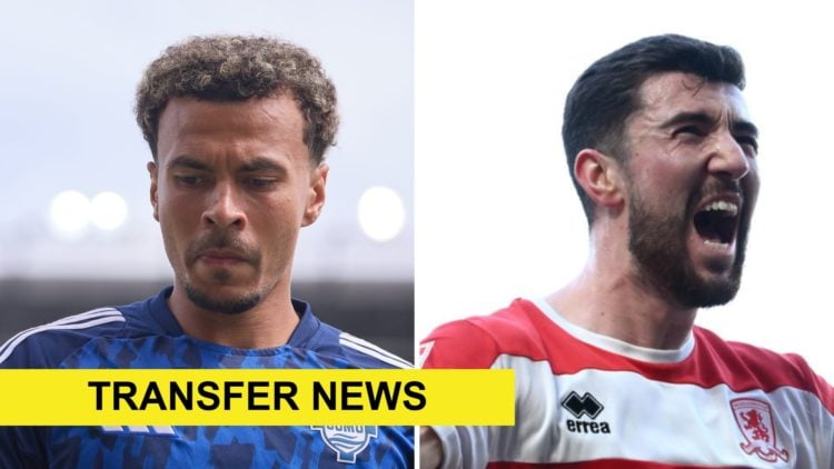 Split image of Dele Alli at Como (L) and Finn Azaz at Middlesbrough (R)