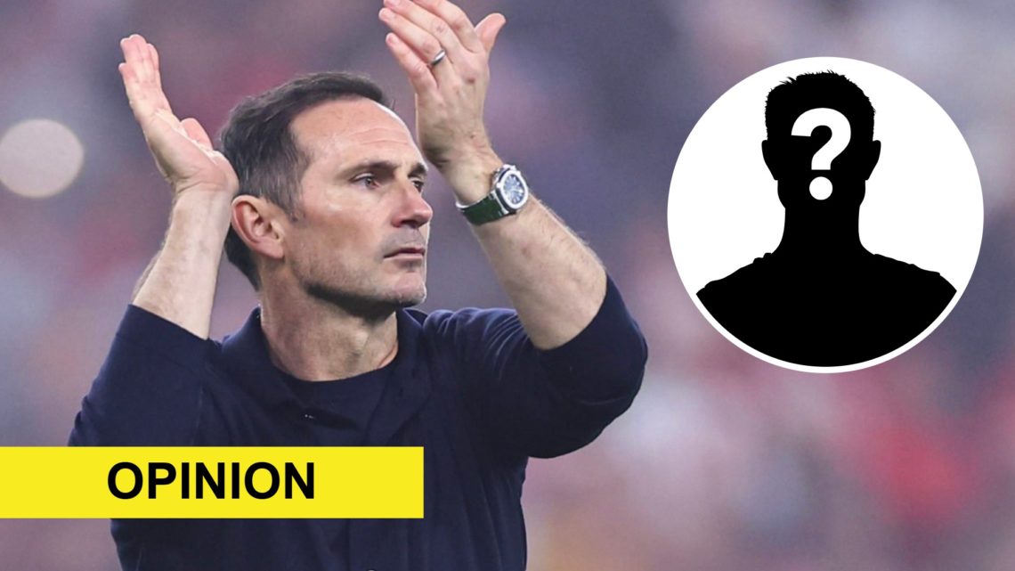 Coventry City manager Frank Lampard with mystery player graphic inset.