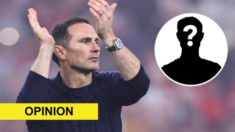 Coventry City manager Frank Lampard with mystery player graphic inset.