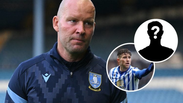 Sheffield Wednesday manager Henrik Pedersen with Josh Windass and mystery graphic inset.