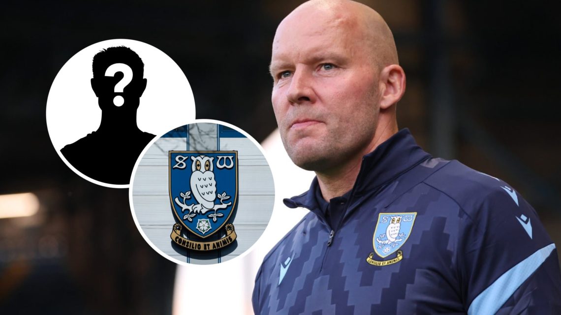 Sheffield Wednesday manager Henrik Pedersen. Inset, the Sheffield Wednesday FC badge and a mystery player.