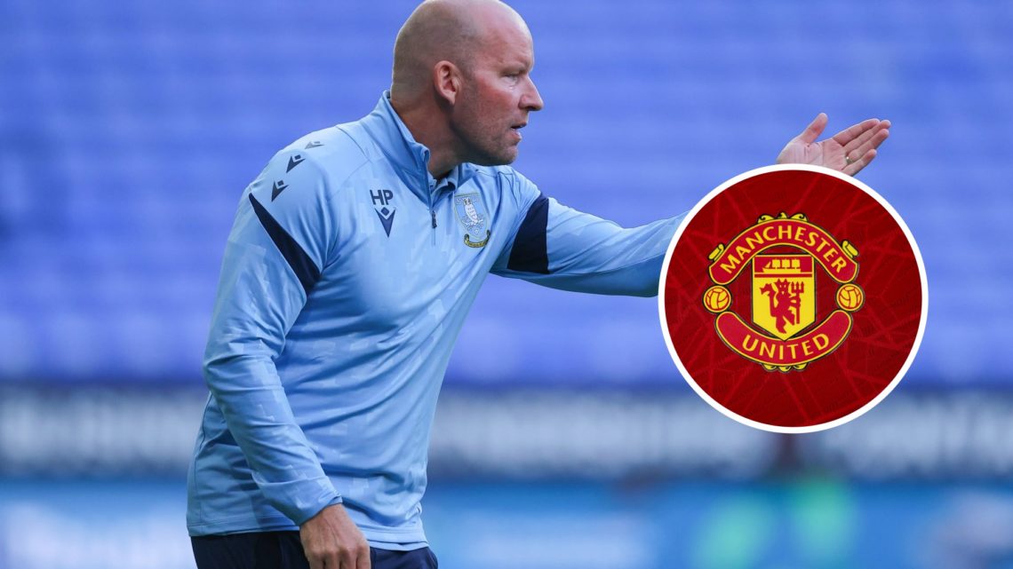 Henrik Pedersen during Bolton Wanderers v Sheffield Wednesday - Carabao Cup First Round. Inset, Manchester United badge