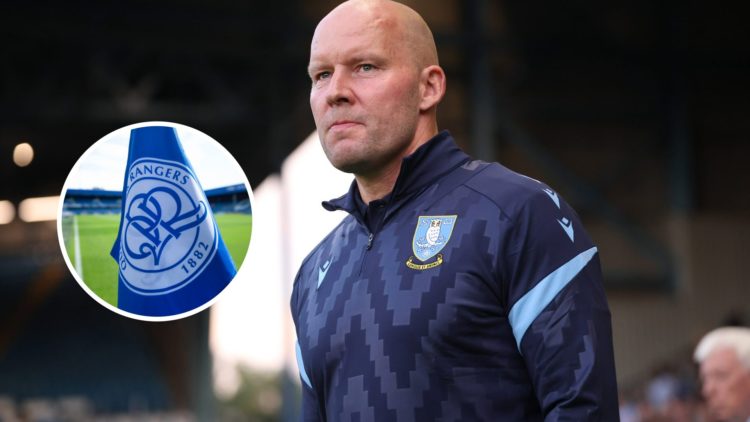 Henrik Pedersen, Sheffield Wednesday manager, stands before the Carabao Cup match between Sheffield Wednesday and Leeds United. Inset, QPR flag
