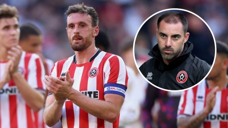 Jack Robinson playing for Sheffield United. Inset, Ruben Selles.