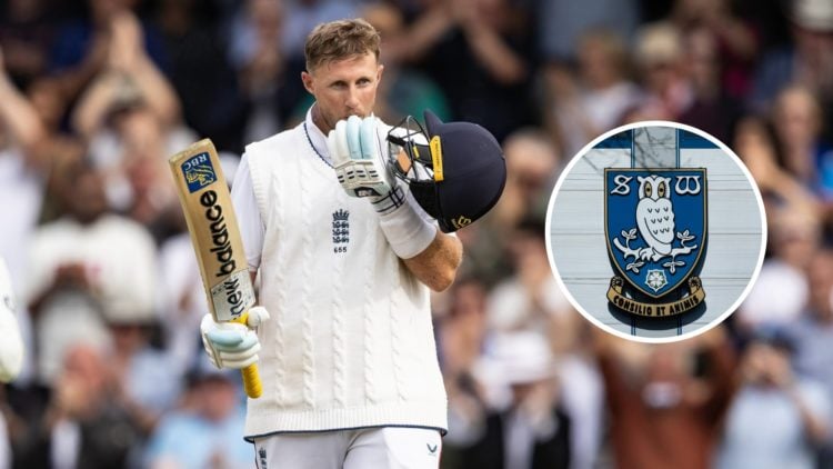Joe Root of England acknowledges the applause on reaching his century during Day Four of the 5th Rothesay Test Match between England and India. Ins...