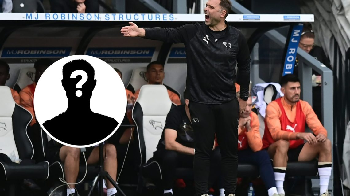 Derby County Head Coach / Manager John Eustace reacts during the Sky Bet Championship match between Derby County and Preston North End. Inset, Myst...