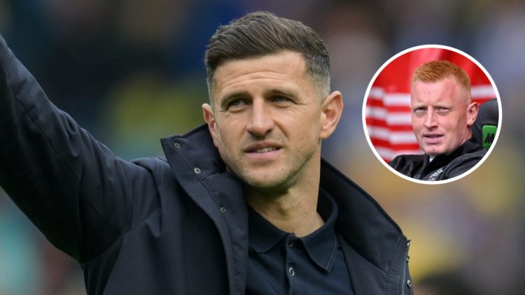 Portsmouth manager John Mousinho. Inset, Southampton manager Will Still.
