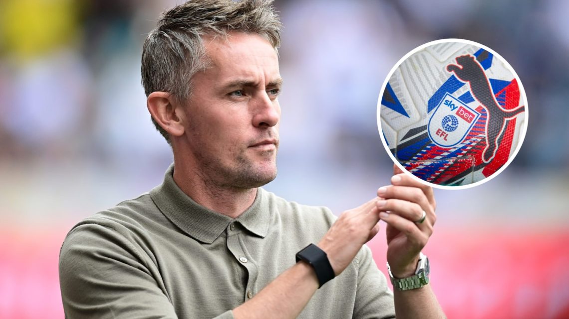 Ipswich Town manager Kieran McKenna applauds the fans during the Sky Bet Championship match between Preston North End and Ipswich Town. Inset, EFL ...