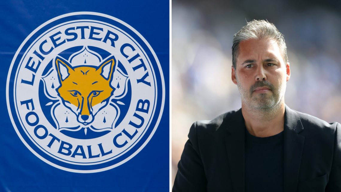 The Leicester City badge on display, Marti Cifuentes arrives at the King Power Stadium as Leicester City manager