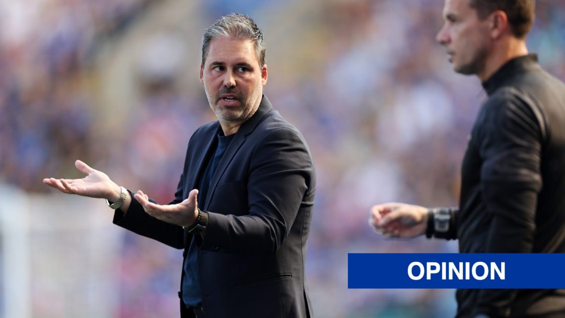Marti Cifuentes protests a decision during Leicester City vs Sheffield Wednesday