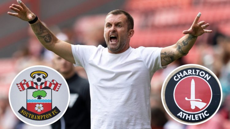 Nathan Jones (main) and Southampton (inset) and Charlton (inset)