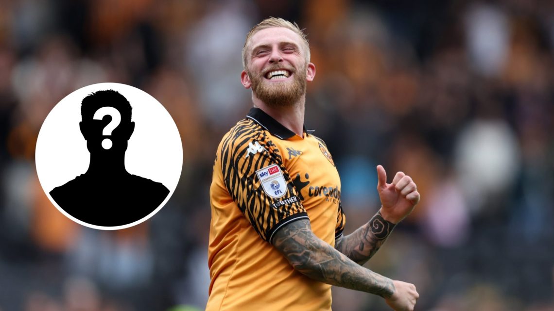 Oli McBurnie of Hull City celebrates victory following the Sky Bet Championship match between Hull City and Oxford United. Inset, Mystery Player