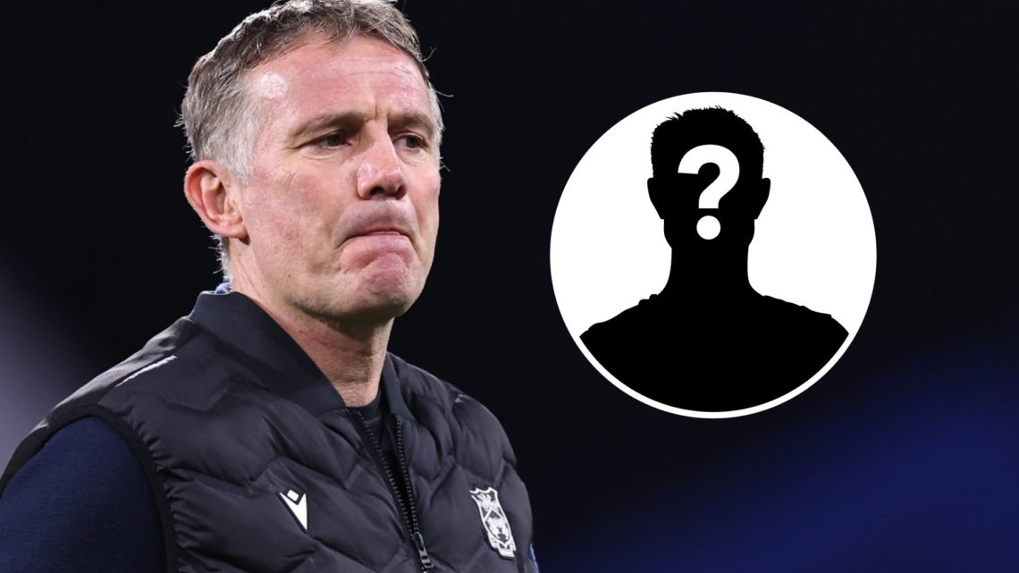Wrexham manager Phil Parkinson looks inquisitively on the pitch at Wrexham (main) and mystery player (inset)