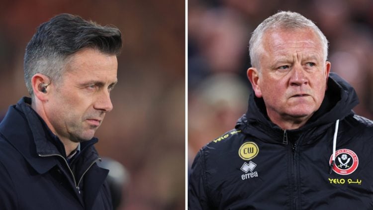 David Prutton before Sky Sports' coverage of Sheffield United vs WBA, Chris Wilder looks frustrated as Sheffield United manager