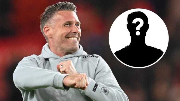 Middlesbrough manager Rob Edwards with mystery graphic inset.
