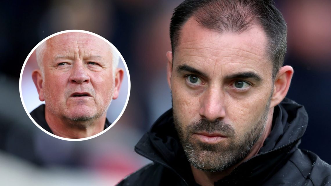 Ruben Selles, Manager of Sheffield United, looks on. Inset: Chris Wilder the head coach / manager of Sheffield United