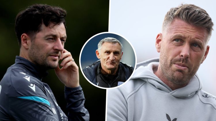 Ryan Mason watches a West Bromwich Albion training session, and Middlesbrough boss Rob Edwards after a Championship game. Inset, former West Brom m...