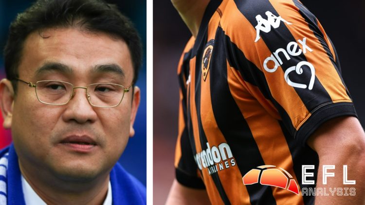 Split image of Sheffield Wednesday chairman Dejphon Chansiri, and a Hull City player in action.
