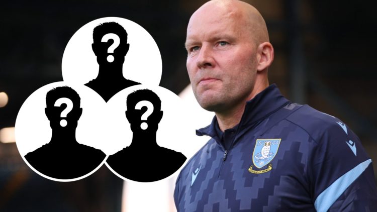 Sheffield Wednesday FC head coach Henrik Pedersen, and inset, three mystery players.
