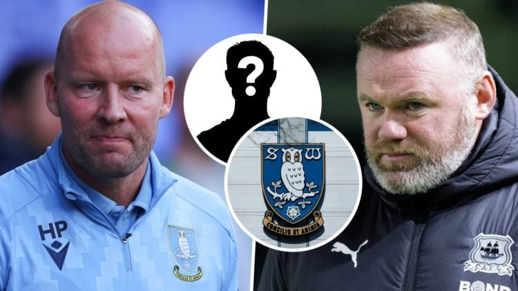 Sheffield Wednesday FC head coach Henrik Pedersen, and former Plymouth Argyle manager Wayne Rooney. Inset, the Sheffield Wednesday FC badge and a m...