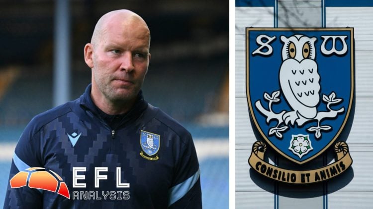 Split image of Sheffield Wednesday manager Henrik Pedersen, and the official club badge of Sheffield Wednesday.
