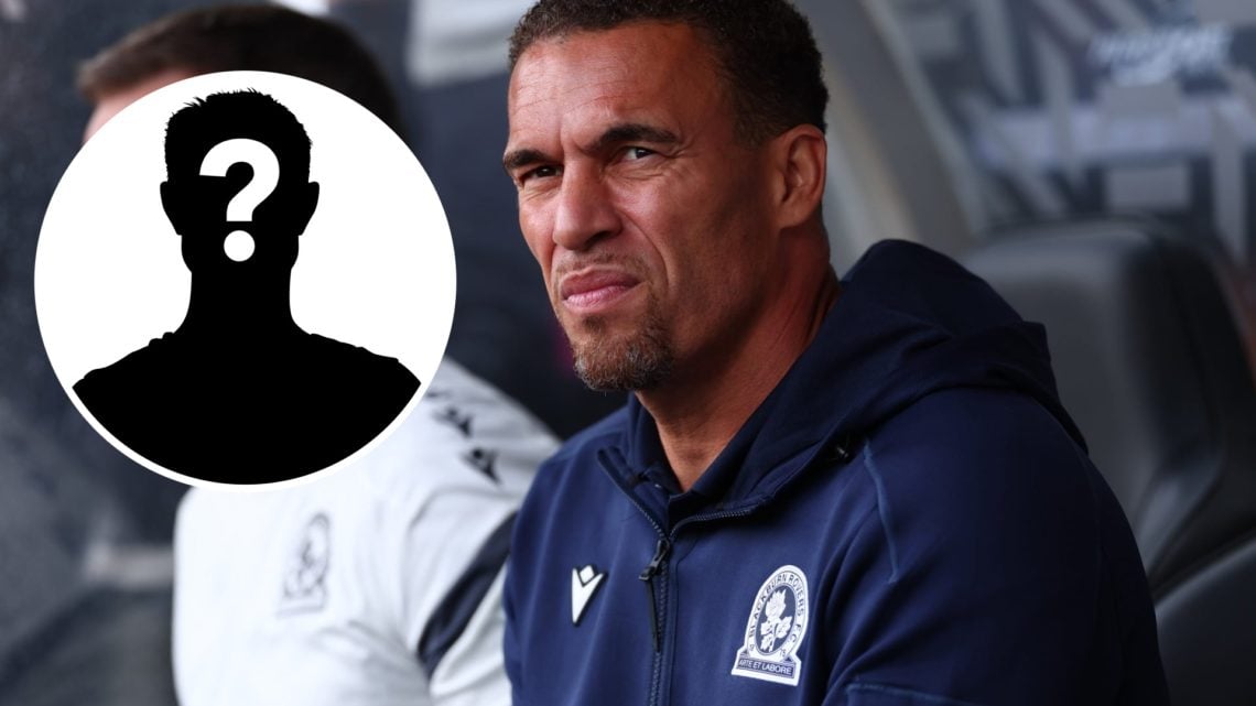 Blackburn Rovers manager Valerien Ismael with mystery graphic inset.