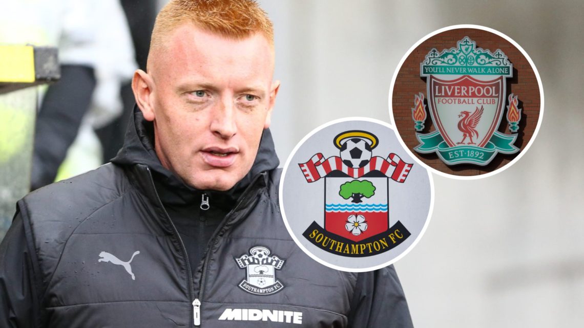 Southampton manager Will Still before a Championship game. Inset, the Liverpool FC badge and the Southampton FC badge.