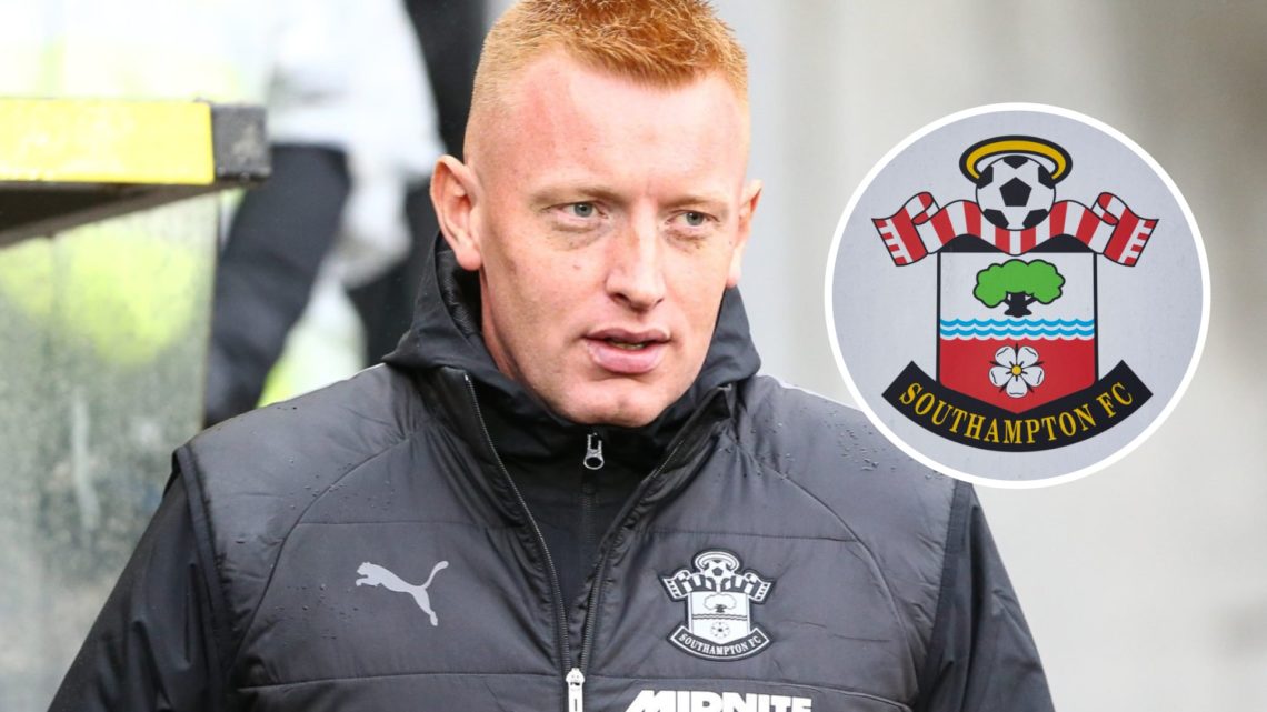 Southampton manager Will Still with club badge inset.
